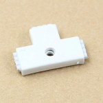 Female connector for RGB led strips, with 4 pins and 3 ports - T form